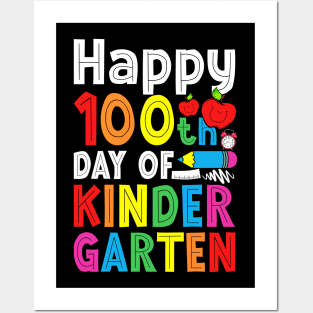 Happy 100th Day of Kindergarten Teacher or Student 100 Days Posters and Art